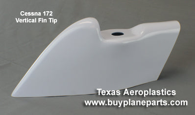 Cessna 172 vertical fin cap tip. Replaces OEM part number 0531033-1. Manufactured by Texas Aeroplastics.